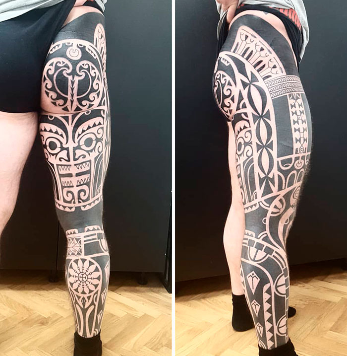 Tribal Tattoo Leg Sleeve