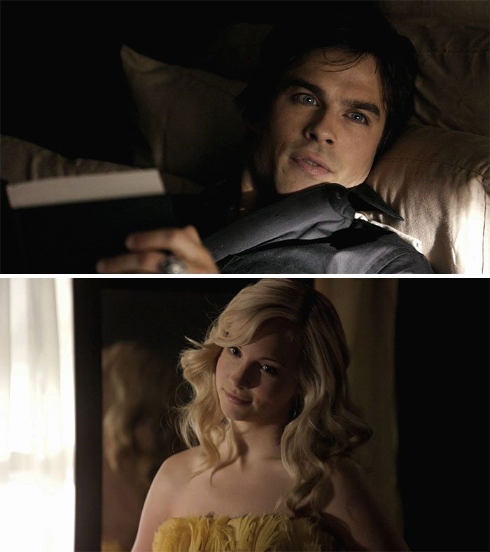 Damon and Caroline