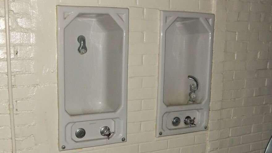 Mystery Antique Plumbing Fixture In My (Former) High School Gym, Class Of '77. Mystery Antique Plumbing Fixture In My (Former) High School Gym, Class Of '77.