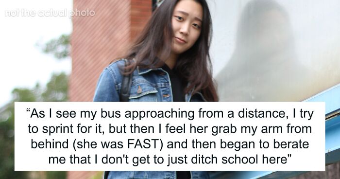 Teacher Assumes This 20 Y.O. College Student Is One Of Her Exchange Students And Grabs Their Arm When They Disobey Instructions