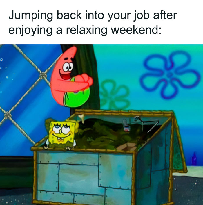 Weekend meme with SpongeBob Squarepants episode