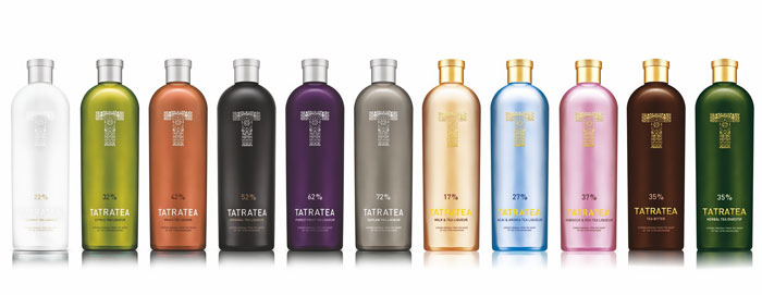 eleven bottles different colors of tatratea