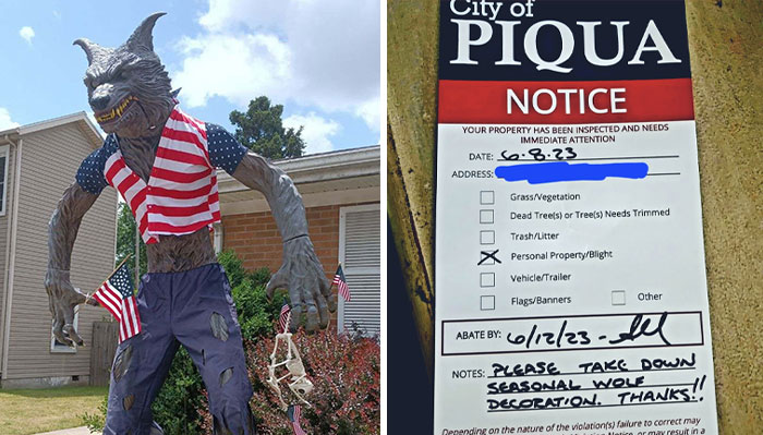 City Tries To Force This Woman To Take Down Her Epic Werewolf Statue, She Stands Her Ground With Technicalities And Now Folks Online Stand By Her