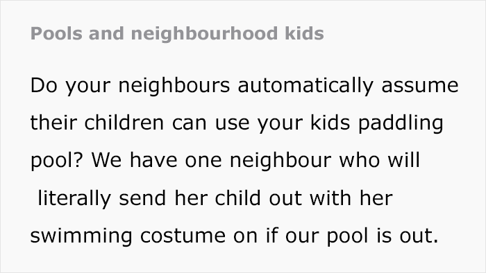 Mom Asks For Advice On How To Deal With Entitled Neighbor Sending Her Unsupervised Child To Her Pool Mom Asks For Advice On How To Deal With Entitled Neighbor Sending Her Unsupervised Child To Her Pool