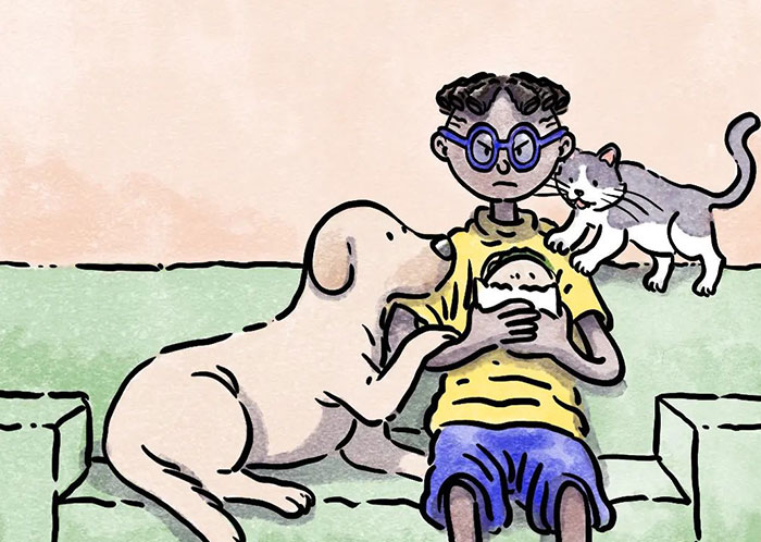 Este artista crea 6 nuevos y emotivos cómics sobre la vida con un gato y un perro inspirados en sus experiencias personales