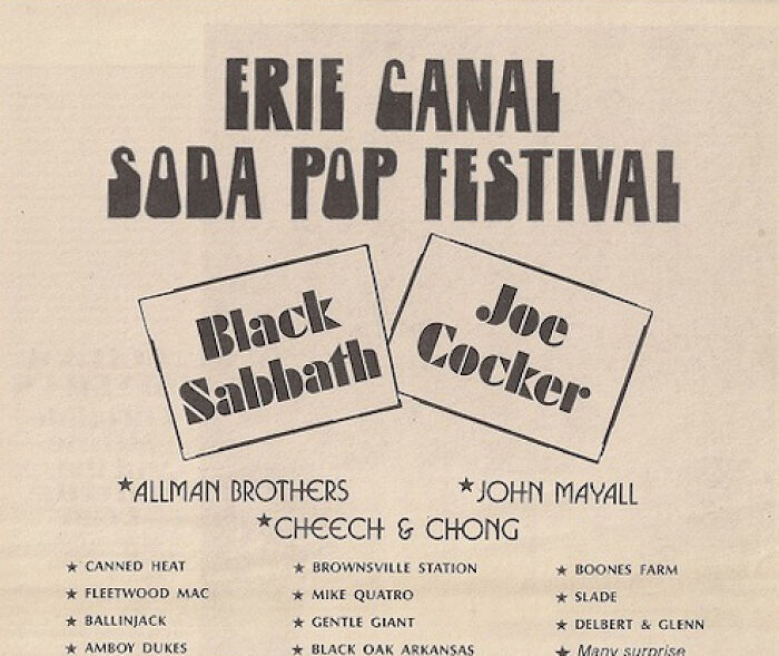 Erie Canal Soda Pop Festival,1972 poster