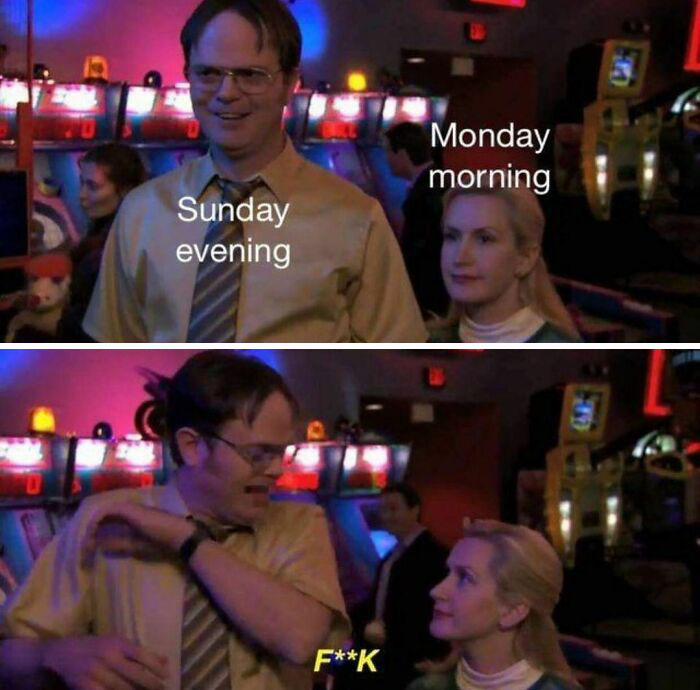 scary Dwight Schrute monday morning meme