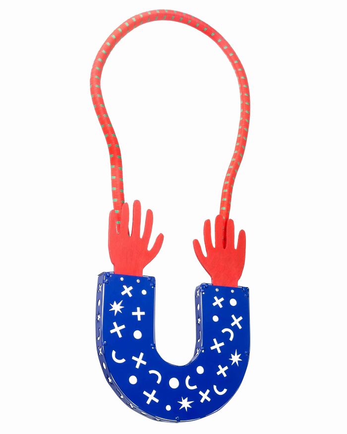 Red White And Blue Pendant With Hands