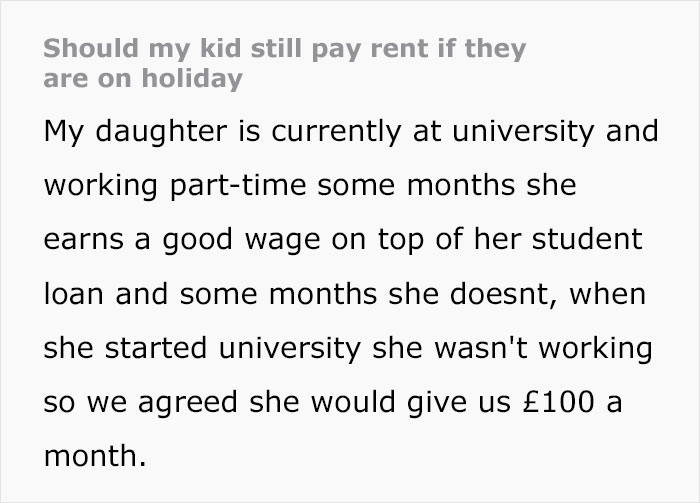 Peeps Online Shocked At The Fact Parents Charge Student Daughter $130 In Rent