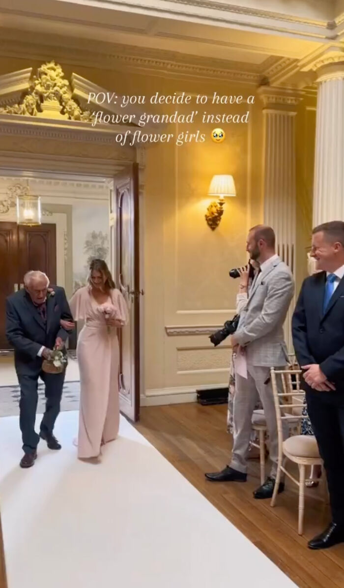 Bride Swaps Flower Girls For 'Flower Grandpa'