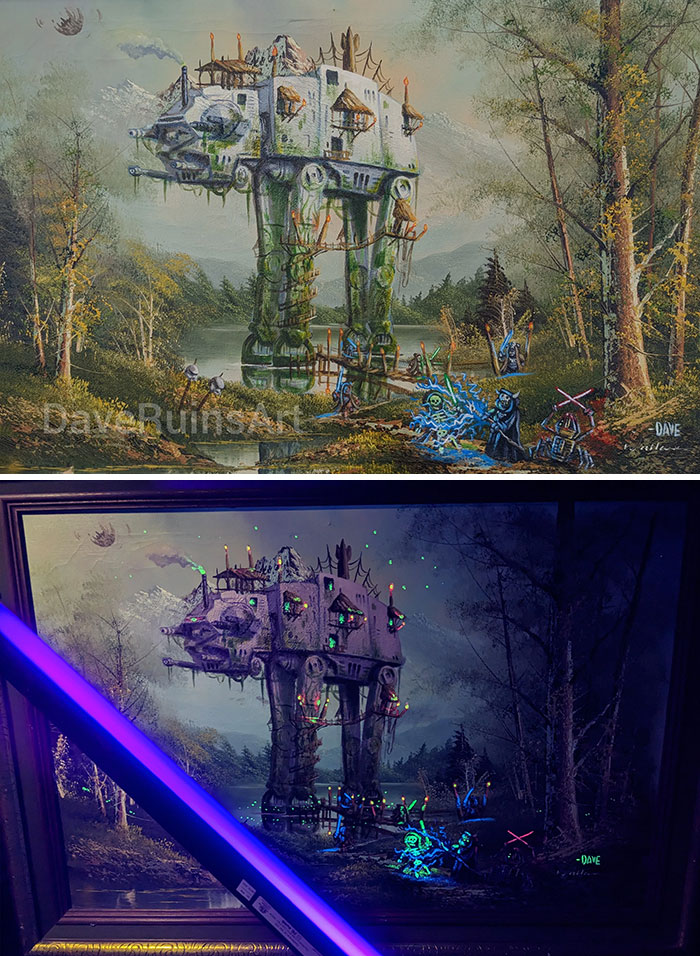 Ewok Jedi Temple, UV Reactive Paint And Glows In The Dark