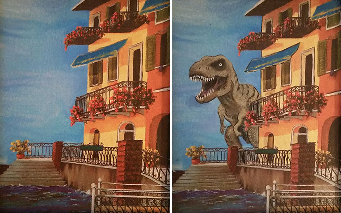 A Gift I Painted For My Sister. Unexpected T-Rex