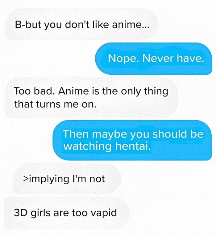3D Girls Are Not What This Guy Is Looking For On Tinder, Apparently