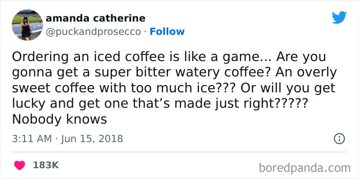 tweet about iced coffee