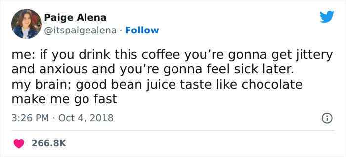 tweet about caffeine induced anxiety 