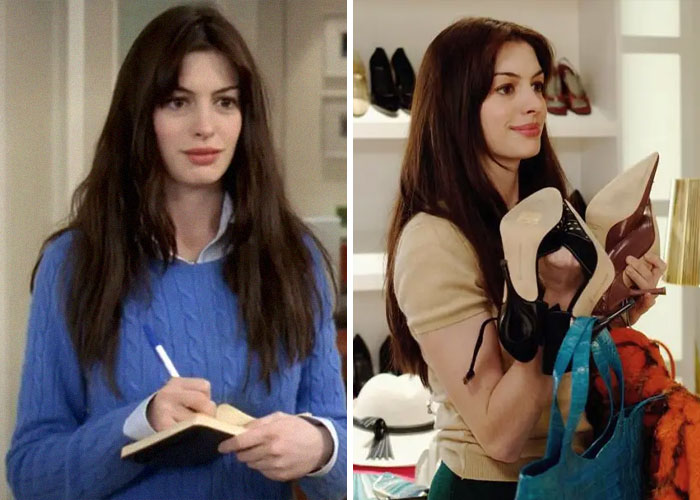 Anne Hathaway During The Release Of The Devil Wears Prada. Andy Has Lines About How She’s Not As Thin As The Other Girls, And Is Considered Fat By Multiple Characters