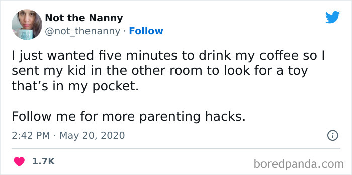 parenting hacks tweet