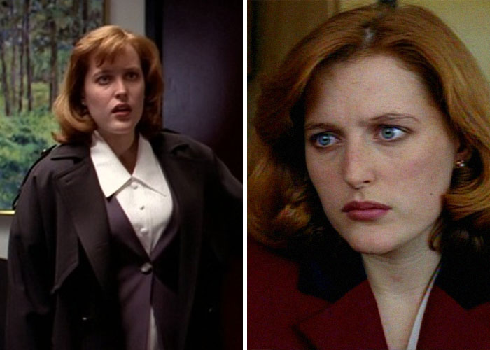 Gillian Anderson During The Filming Of X-Files. They Even Had Mulder Compliment Her When She’d Lost Some Weight