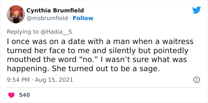 Woman Praises Guy For Giving Her A Note Saying Her Date Is A Red Flag After Listening To Their Convo Woman Praises Guy For Giving Her A Note Saying Her Date Is A Red Flag After Listening To Their Convo