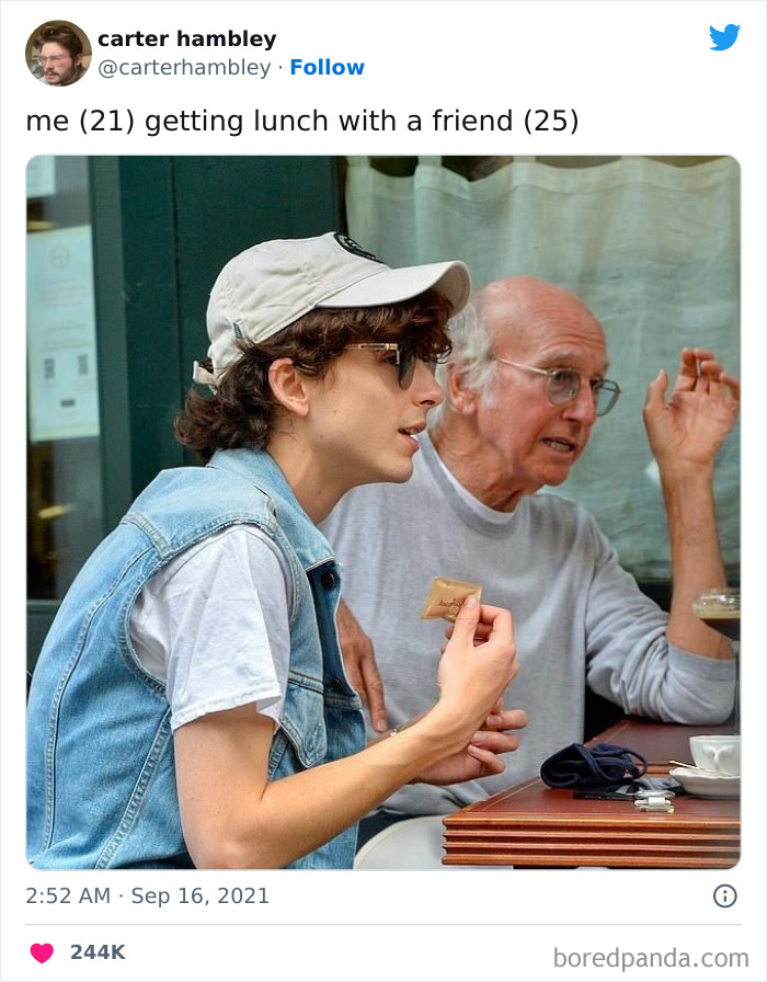 Timothee Chalamet and Larry David picture