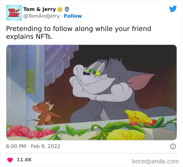 Pretending to know about NFTs Tom And Jerry meme