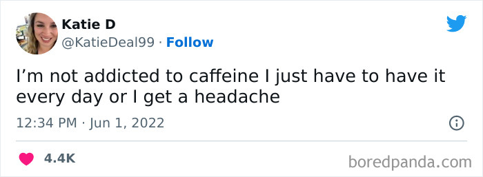 tweet about caffeine addiction