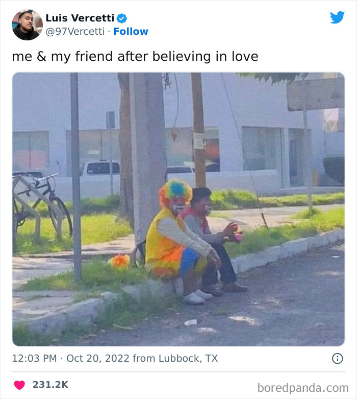 two clows sitting on the sidewalk meme