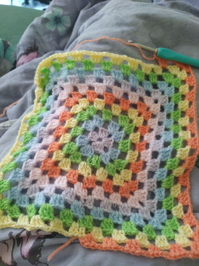 Right This Moment I'm Working On A Granny Square Bag!