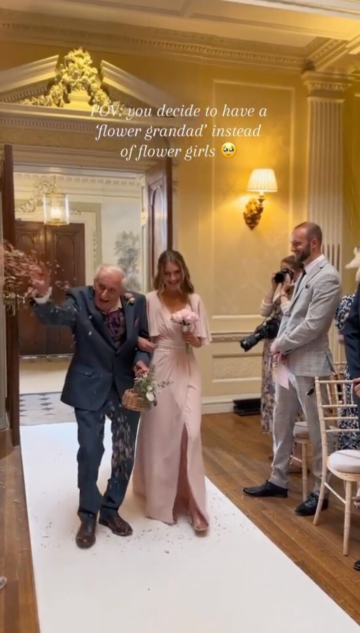 Bride Swaps Flower Girls For 'Flower Grandpa'