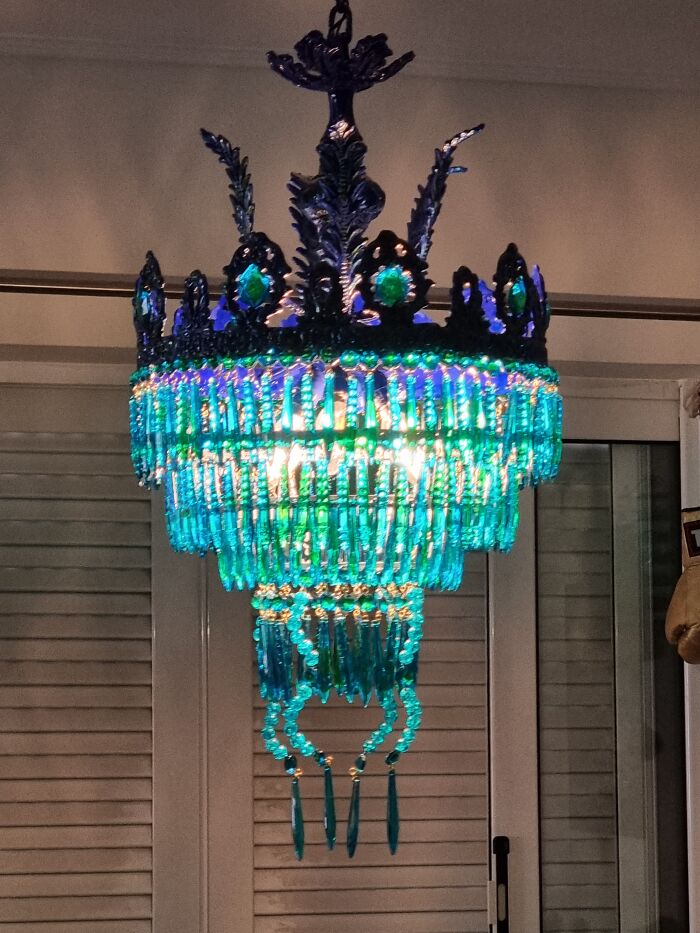 This Art Deco Chandelier That I Refurbished To A Stunning Colour. Circa 1940