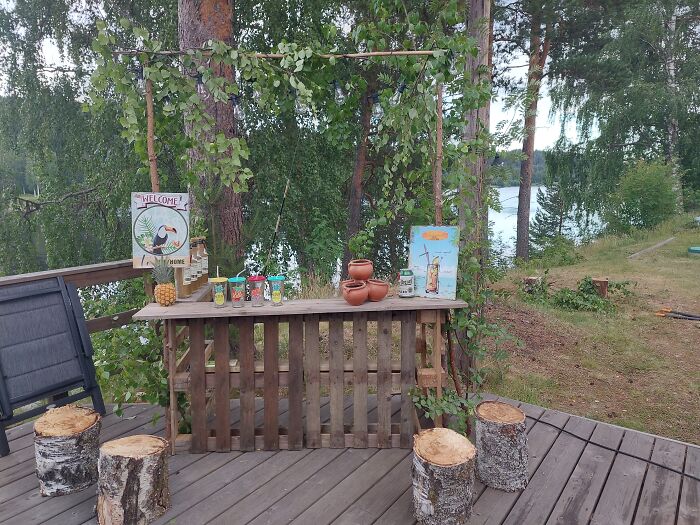 I'm Working On A Tiki-Bar And I Think It Is Pretty Much Done! Built It All From Scratch