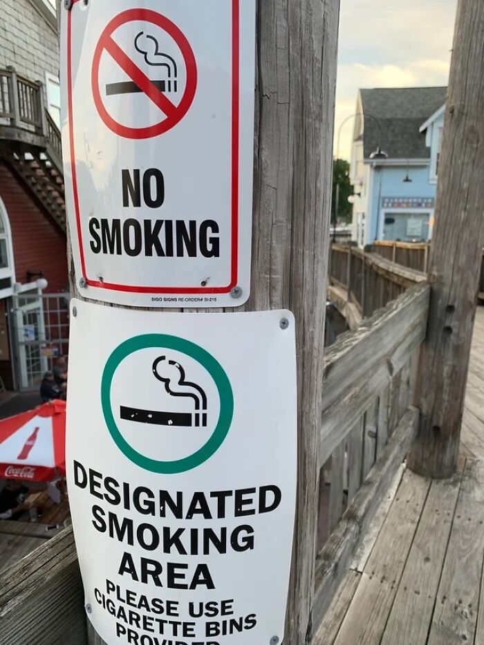 No Smoking In The Designated Smoking Area Guys!