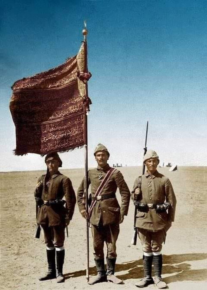 Ottoman Soldiers The Defenders Of Gaza In 1917. (Colorized)