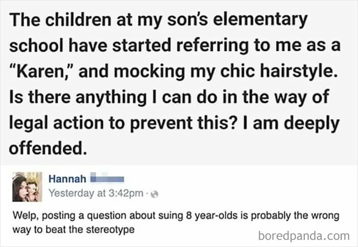 Oh Karen. You So Funny