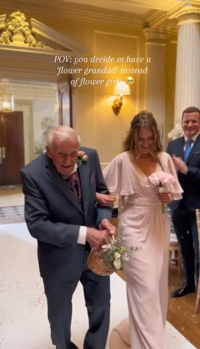 Bride Swaps Flower Girls For 'Flower Grandpa'