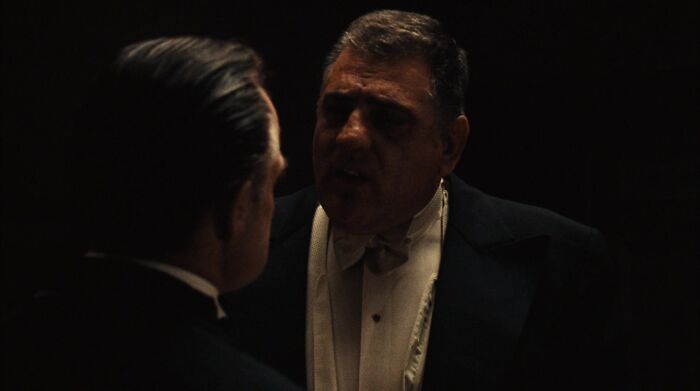 Luca Brasi talking with Don Vito Corleone