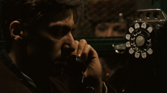 Michael Corleone talking on the phone 