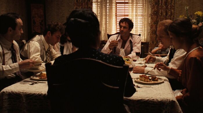 Corleone family eating at the table 