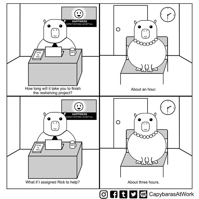 A Funny Comic About Capybaras In A Toxic Work Environment