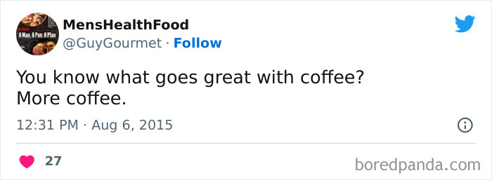 tweet about what compliments coffee