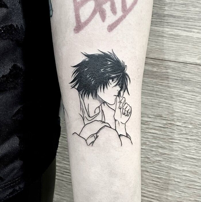 L From Death Note arm Tattoo