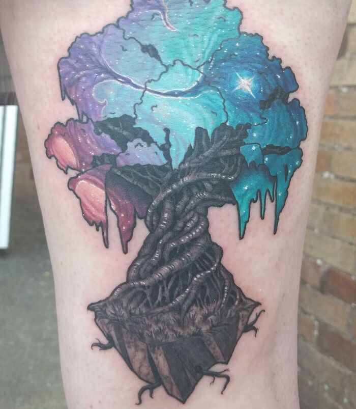 A 'Iifa Tree' Style Space Banger Tattoo