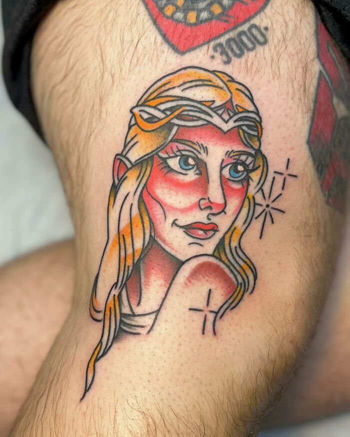 Galadriel's face tattoo
