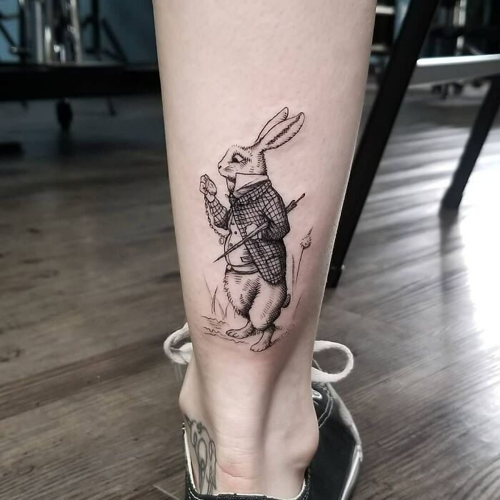 The White Rabbit Ankle Tattoo