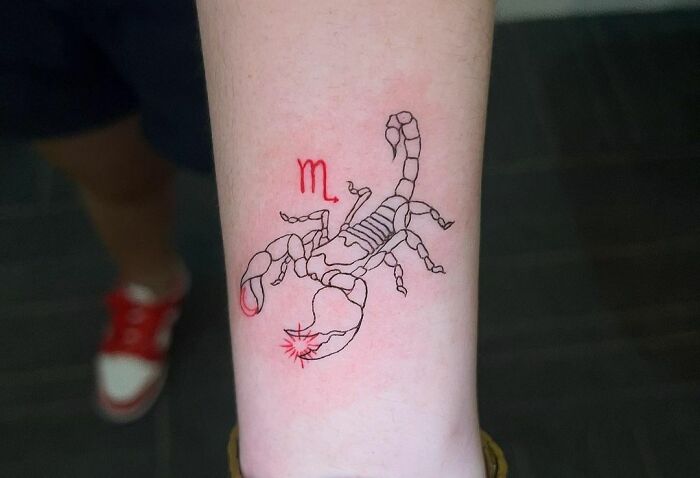 Scorpio wrist tattoo