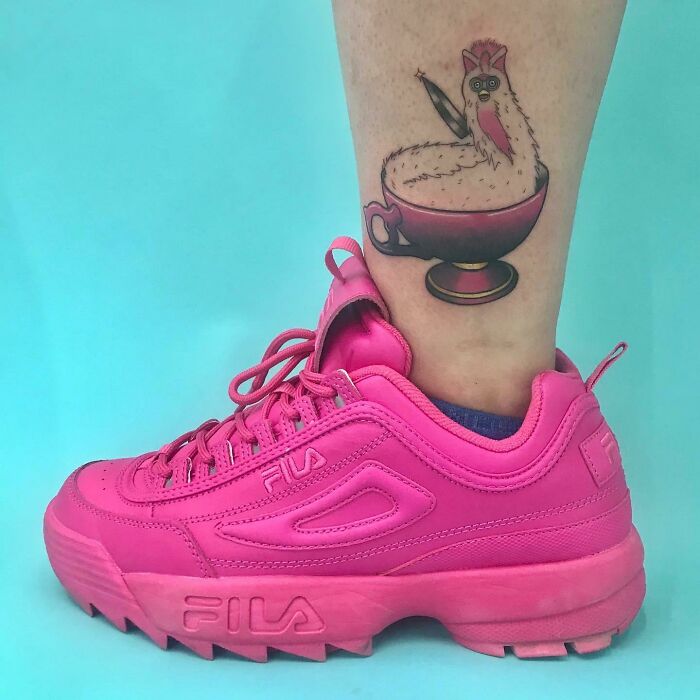 Funny ankle tattoo