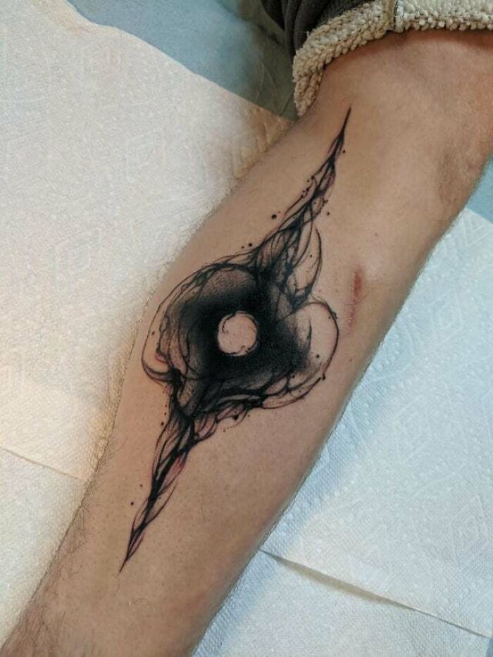 Abstract Blackwork leg Tattoo