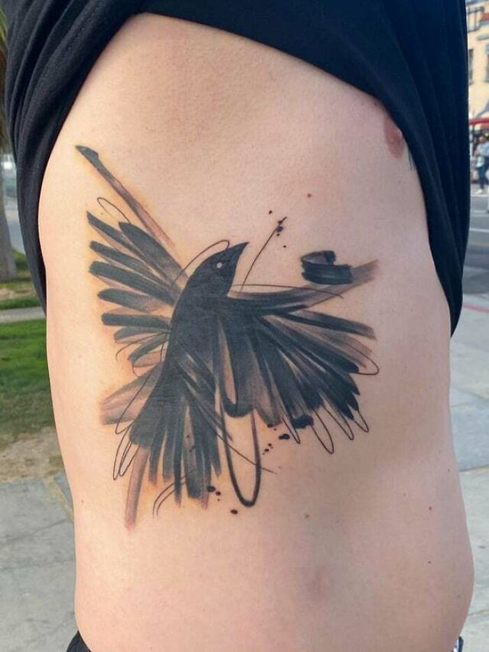 Abstract Crow cheekbone Tattoo