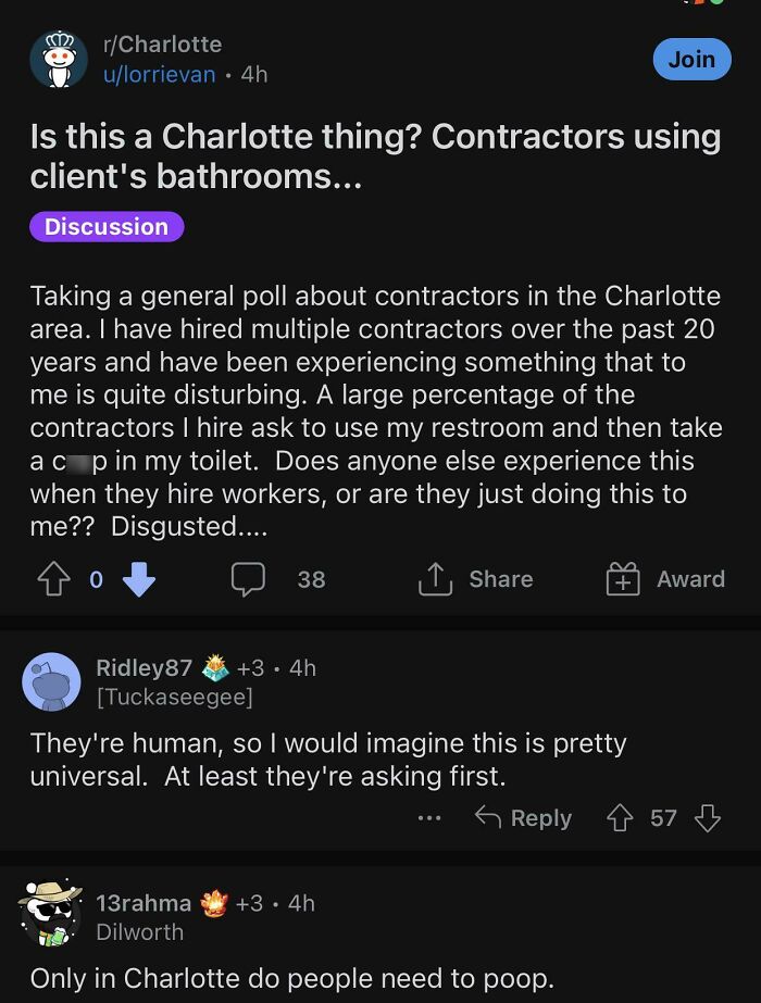 How Dare Contractors Use The Bathroom