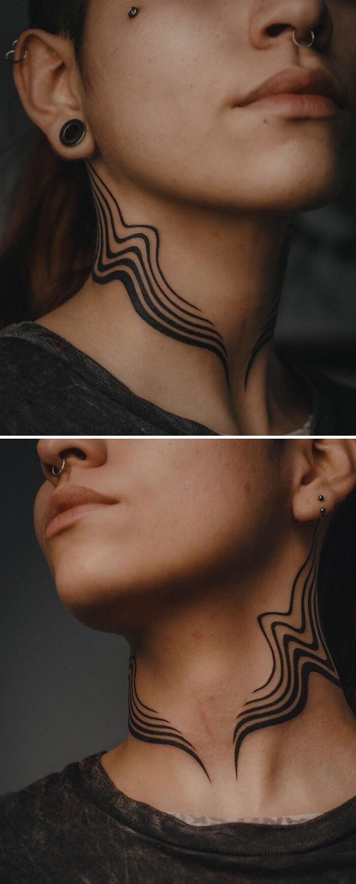 Abstract Neck Tattoo